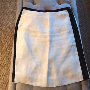 J. Crew linen silk black and cream pencil skirt 4